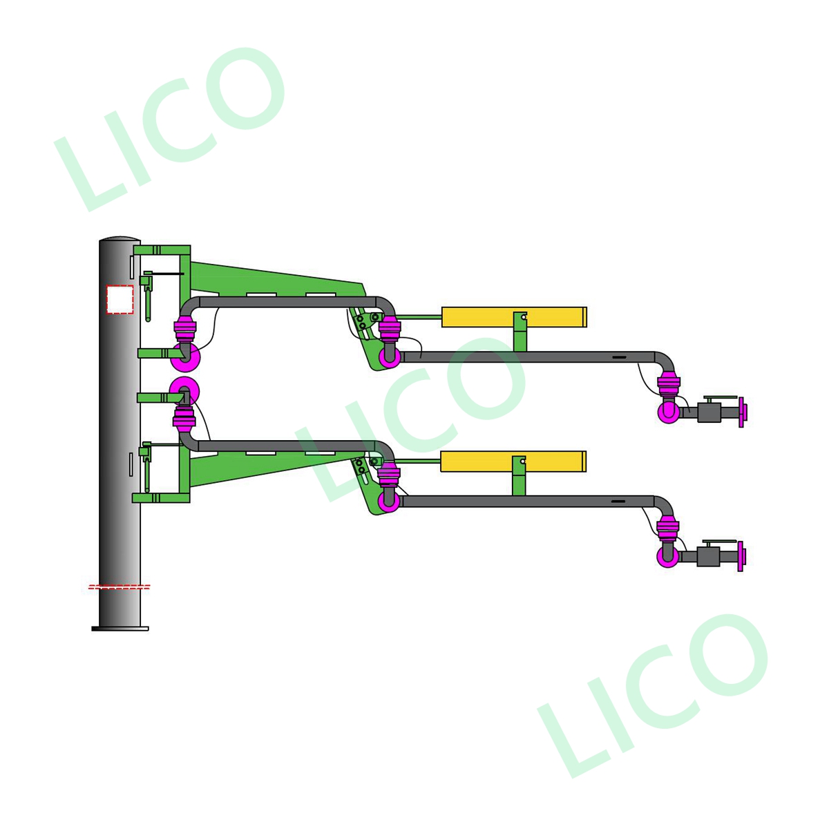 Gasoline Industrial Top Loading Arm for Rail Car